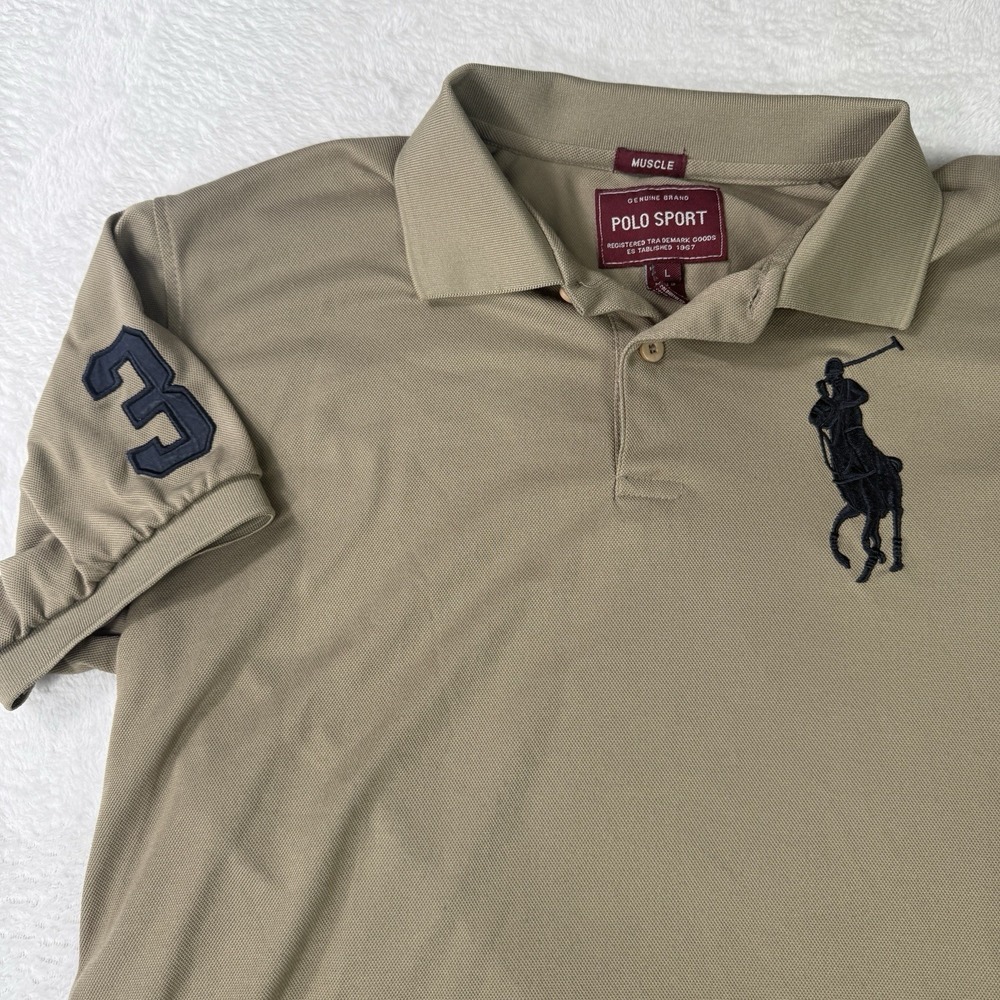 Vintage Polo Ralph Lauren Shirt Mens Large Sport Muscle Big‎ Pony Polo 90s RARE